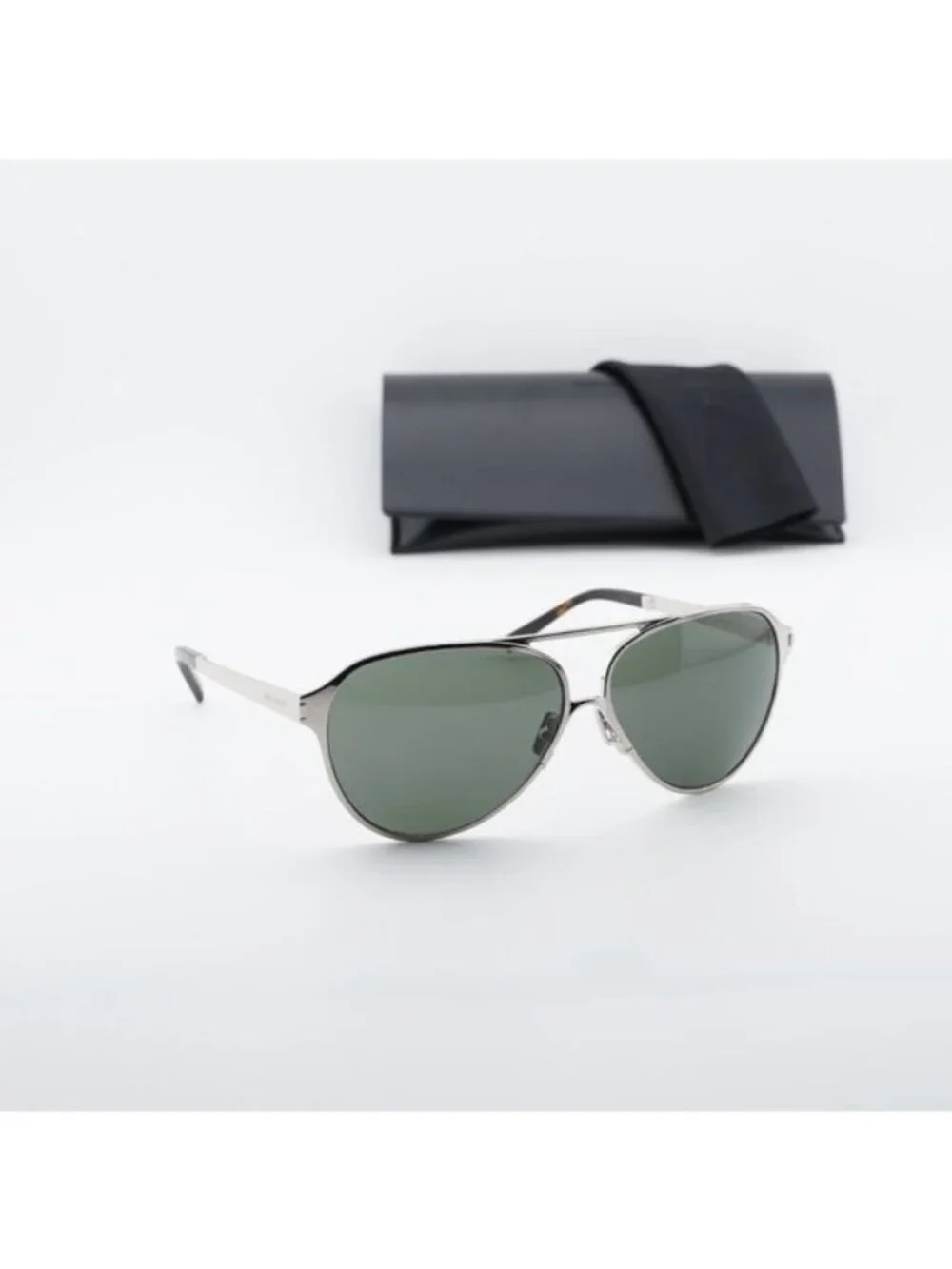 Saint Laurent SL734 002 Aviator Sunglasses - Silver/Grey